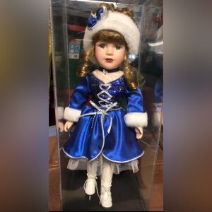 Figure skating brass key collection porcelain doll limited edition